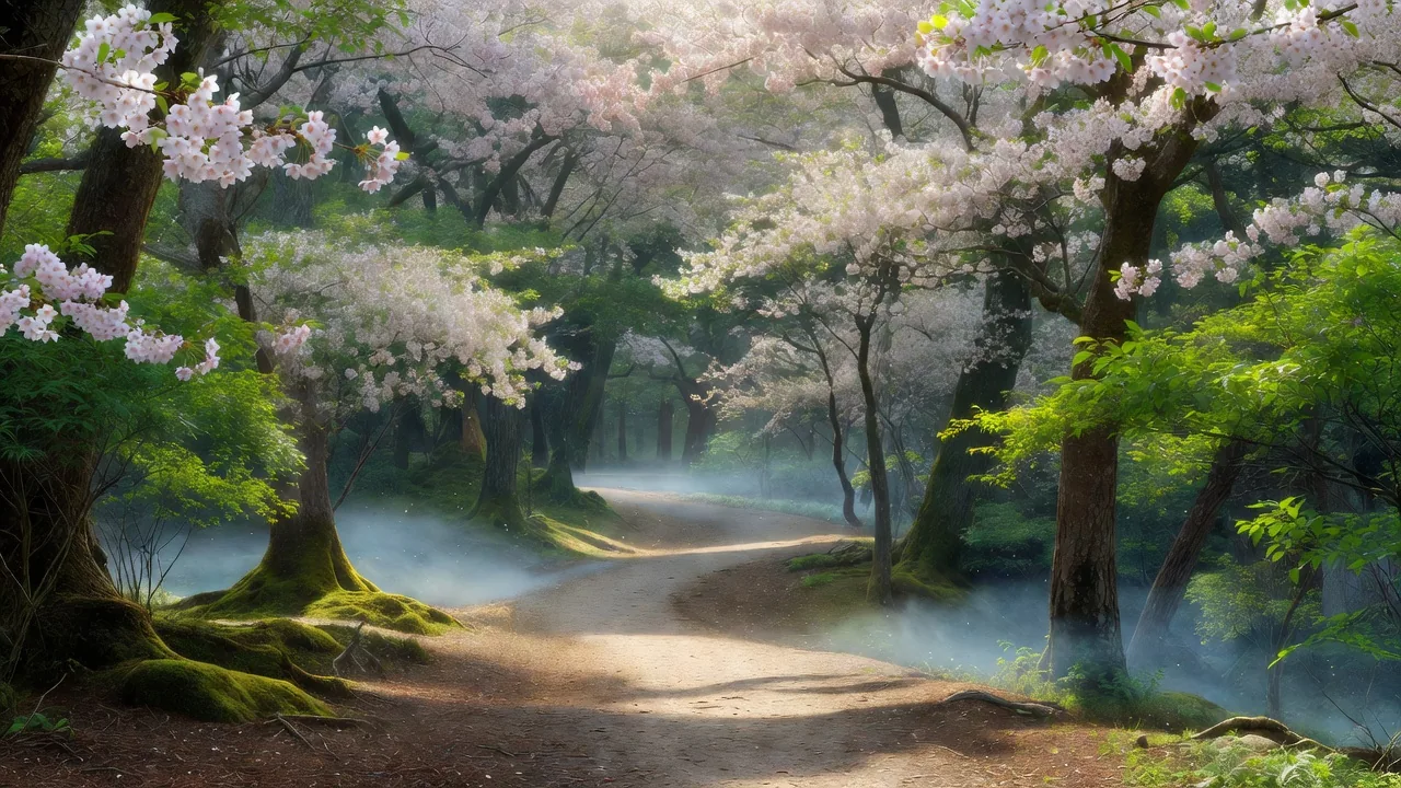 春、花咲くトレイル